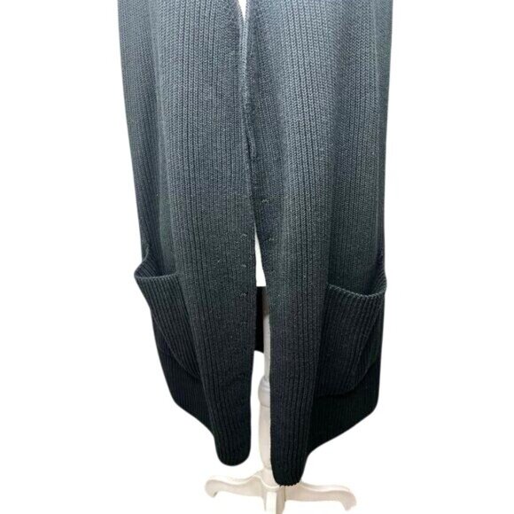 Anthropologie Splendid Juliet Black Ribbed Open Front Knit Vest X-Small - Picture 8 of 16